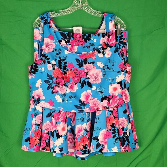 torrid Other - NWT Torrid Womens Blue Floral Mini Scuba Skater Skirt Set 1X